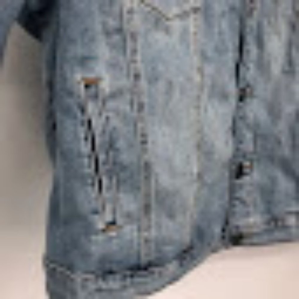 SOLD! NEW Lane Bryant Plus Size Light Wash Denim Jacket with Ruffle Detail - Picture 7 of 10